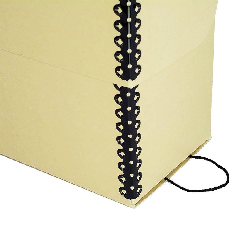 لينيكو صندوق تخزين مستندات أرشيفية من لاينكو بحافة معدنية، مصنوع من ورق مقوى بني فاتح خالٍ من الأحماض، لتنظيم وتخزين الملفات والمطبوعات والصور، بحجم قانوني 15.5 بوصة × 10.5 بوصة × 5 بوصات عرضًا - Image 4